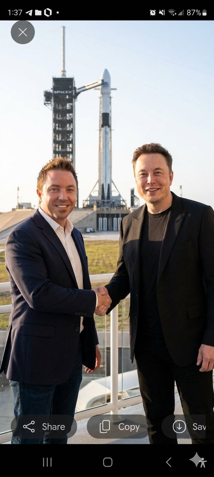 Nicholas Fordham with Elon Musk