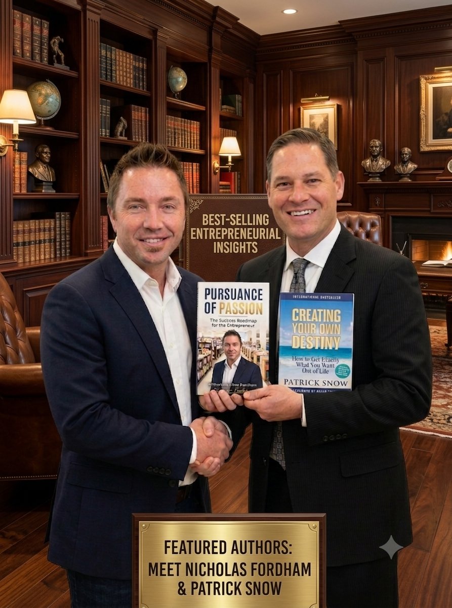 Nicholas Fordham with publishing coach Patrick Snow